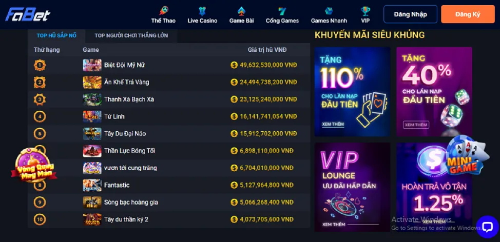 Khuyến mãi và tiền thưởng độc quyền 32win32 chính thức